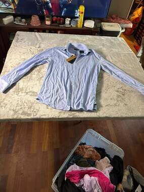 Marc Asher New York Lt. Blue Comfort Stretch Long Sleeve Button Down Shirt